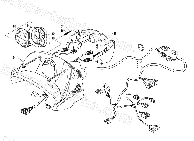 HEADLIGHT, INSTRUMENTS, AND WIRING ASSEMBLIES diagram