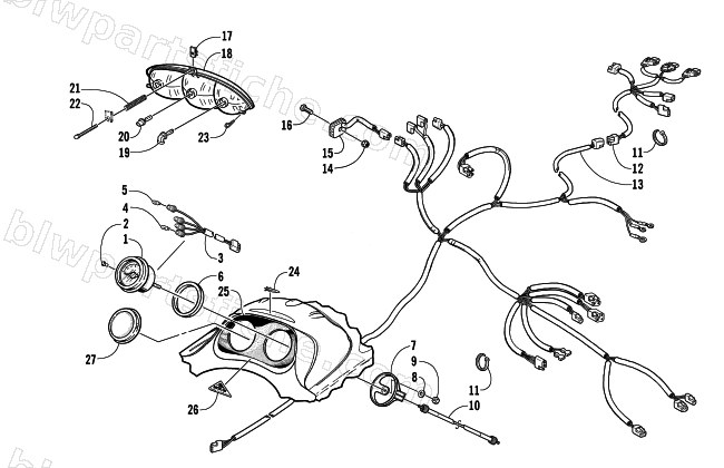 HEADLIGHT, INSTRUMENTS, AND WIRING ASSEMBLIES diagram
