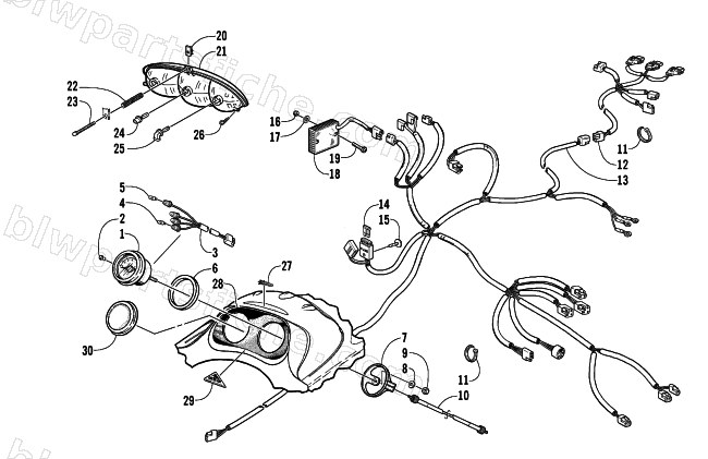 HEADLIGHT, INSTRUMENTS, AND WIRING ASSEMBLIES diagram