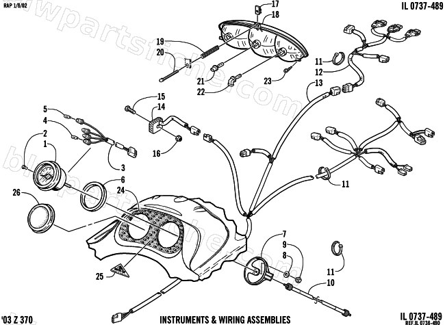 HEADLIGHT, INSTRUMENTS, AND WIRING ASSEMBLIES diagram