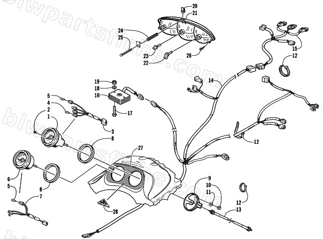 HEADLIGHT, INSTRUMENTS, AND WIRING ASSEMBLIES diagram