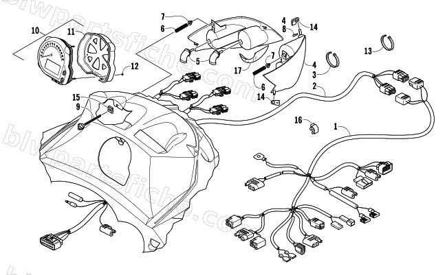 HEADLIGHT, INSTRUMENTS, AND WIRING ASSEMBLIES diagram