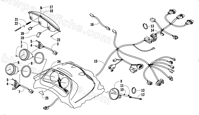 HEADLIGHT, INSTRUMENTS, AND WIRING ASSEMBLIES diagram