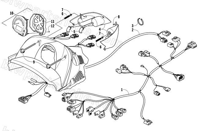 HEADLIGHT, INSTRUMENTS, AND WIRING ASSEMBLIES diagram
