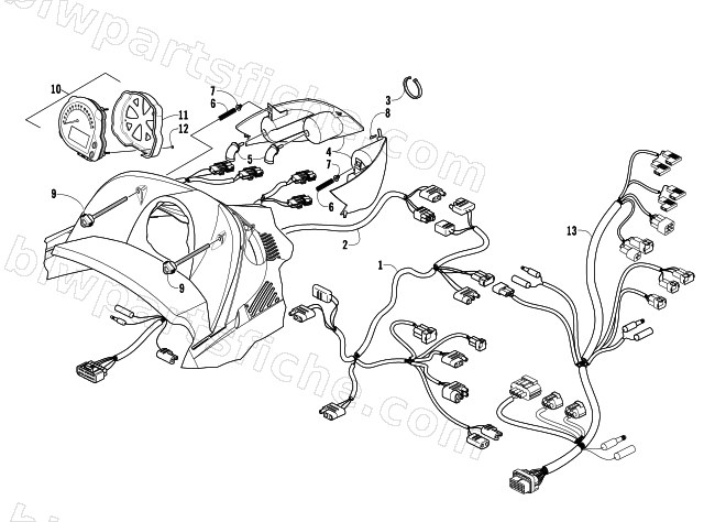HEADLIGHT, INSTRUMENTS, AND WIRING ASSEMBLIES diagram