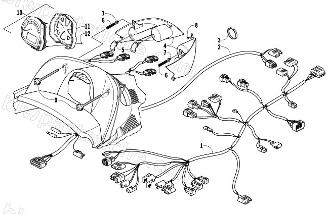 HEADLIGHT, INSTRUMENTS, AND WIRING ASSEMBLIES diagram
