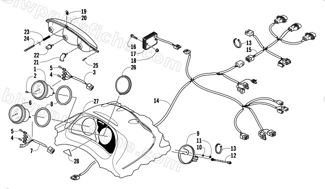 HEADLIGHT, INSTRUMENTS, AND WIRING ASSEMBLIES diagram