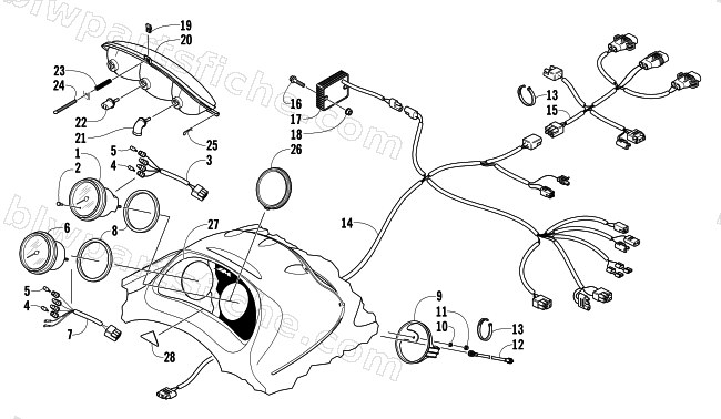 HEADLIGHT, INSTRUMENTS, AND WIRING ASSEMBLIES diagram