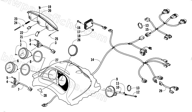 HEADLIGHT, INSTRUMENTS, AND WIRING ASSEMBLIES diagram