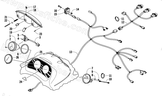 HEADLIGHT, INSTRUMENTS, AND WIRING ASSEMBLIES diagram