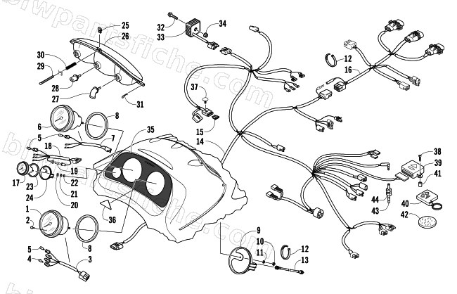 HEADLIGHT, INSTRUMENTS, AND WIRING ASSEMBLIES diagram