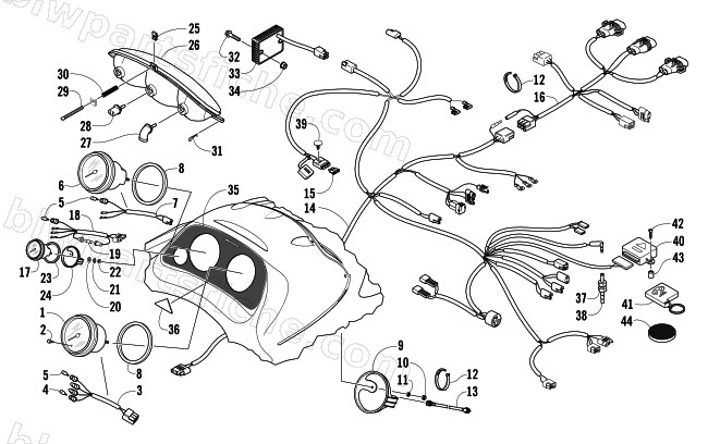 HEADLIGHT, INSTRUMENTS, AND WIRING ASSEMBLIES diagram
