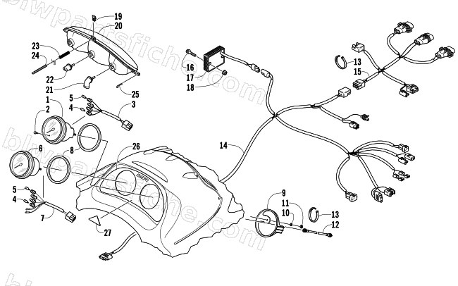 HEADLIGHT, INSTRUMENTS, AND WIRING ASSEMBLIES diagram