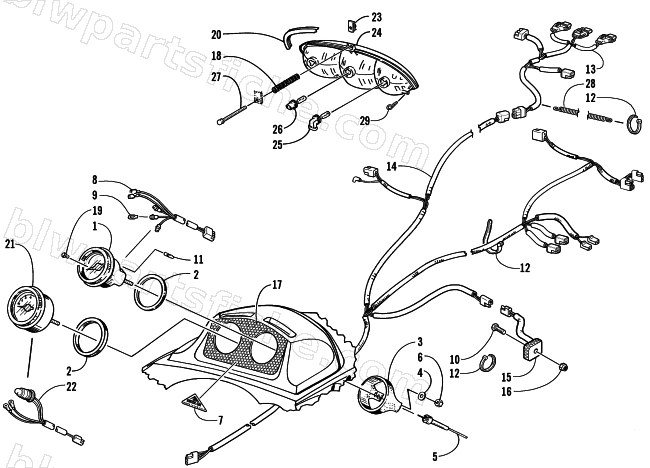 HEADLIGHT, INSTRUMENTS, AND WIRING ASSEMBLIES diagram