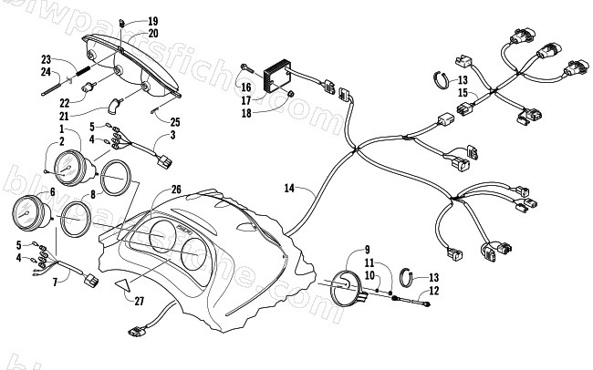 HEADLIGHT, INSTRUMENTS, AND WIRING ASSEMBLIES diagram
