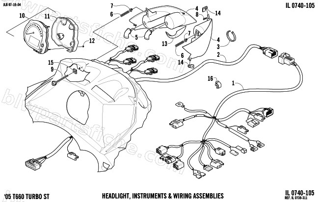 HEADLIGHT, INSTRUMENTS, AND WIRING ASSEMBLIES diagram