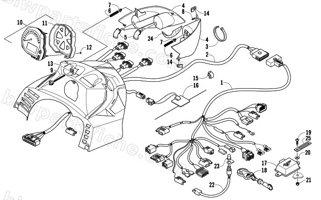 HEADLIGHT, INSTRUMENTS, AND WIRING ASSEMBLIES diagram
