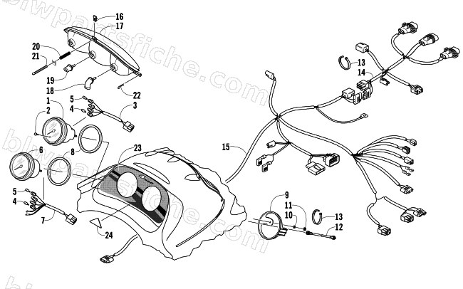HEADLIGHT, INSTRUMENTS, AND WIRING ASSEMBLIES diagram