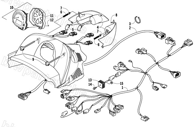 HEADLIGHT, INSTRUMENTS, AND WIRING ASSEMBLIES diagram