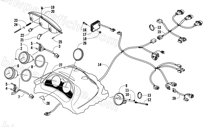 HEADLIGHT, INSTRUMENTS, AND WIRING ASSEMBLIES diagram
