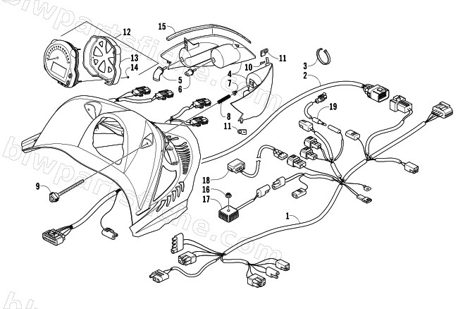 HEADLIGHT, INSTRUMENTS, AND WIRING ASSEMBLIES diagram