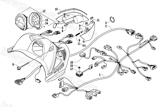 HEADLIGHT, INSTRUMENTS, AND WIRING ASSEMBLIES diagram