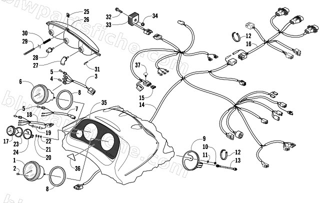HEADLIGHT, INSTRUMENTS, AND WIRING ASSEMBLIES diagram