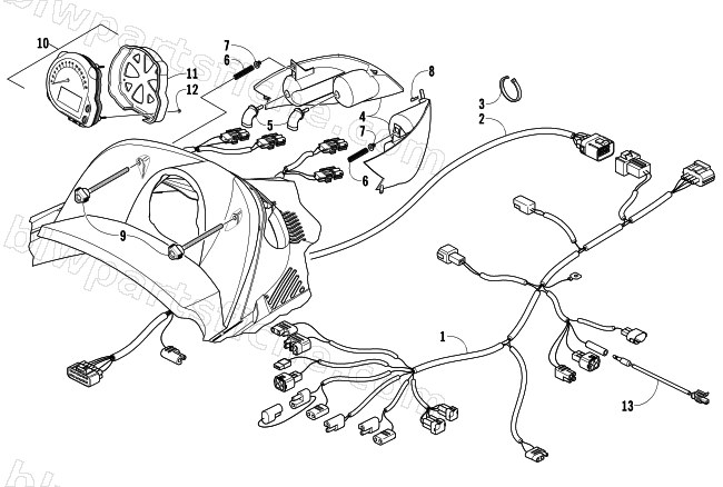 HEADLIGHT, INSTRUMENTS, AND WIRING ASSEMBLIES diagram