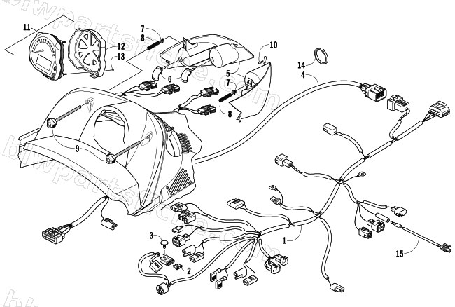 HEADLIGHT, INSTRUMENTS, AND WIRING ASSEMBLIES diagram