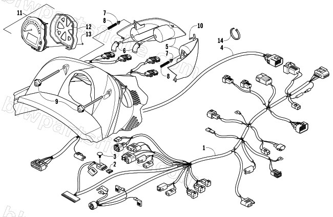 HEADLIGHT, INSTRUMENTS, AND WIRING ASSEMBLIES diagram