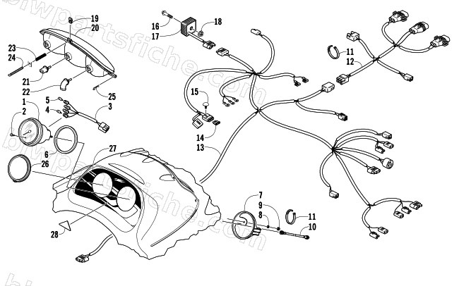 HEADLIGHT, INSTRUMENTS, AND WIRING ASSEMBLIES diagram