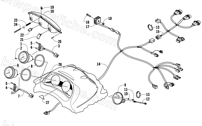HEADLIGHT, INSTRUMENTS, AND WIRING ASSEMBLIES diagram