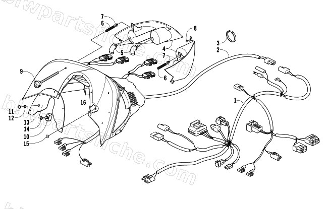 HEADLIGHT, INSTRUMENTS, AND WIRING ASSEMBLIES diagram