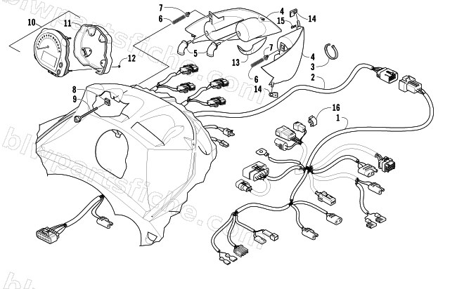 HEADLIGHT, INSTRUMENTS, AND WIRING ASSEMBLIES diagram