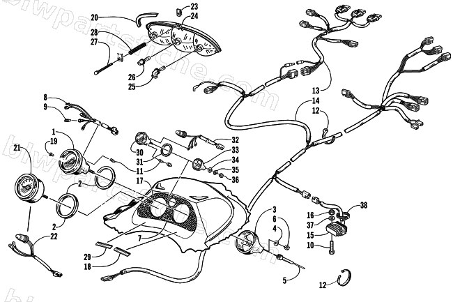 HEADLIGHT, INSTRUMENTS, AND WIRING ASSEMBLIES diagram