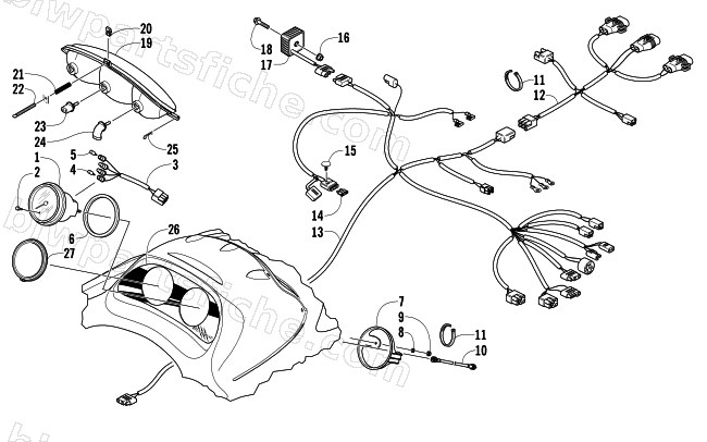 HEADLIGHT, INSTRUMENTS, AND WIRING ASSEMBLIES diagram