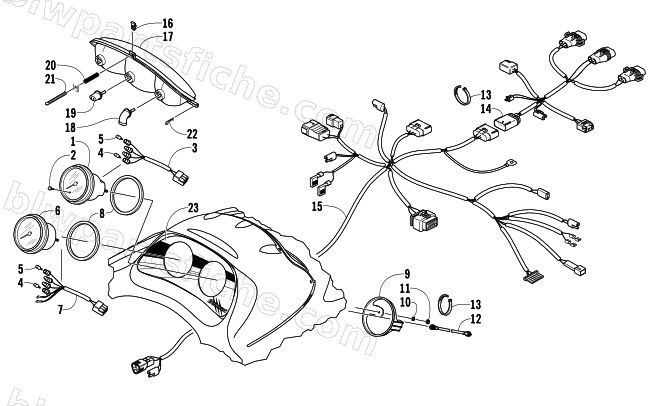 HEADLIGHT, INSTRUMENTS, AND WIRING ASSEMBLIES diagram
