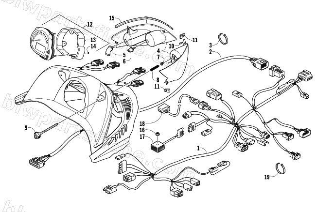 HEADLIGHT, INSTRUMENTS, AND WIRING ASSEMBLIES diagram