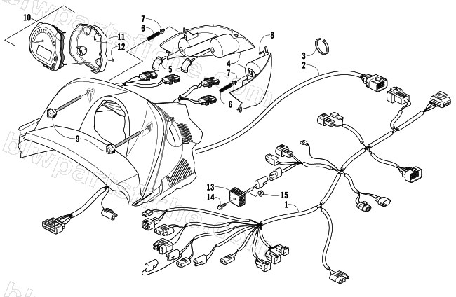 HEADLIGHT, INSTRUMENTS, AND WIRING ASSEMBLIES diagram