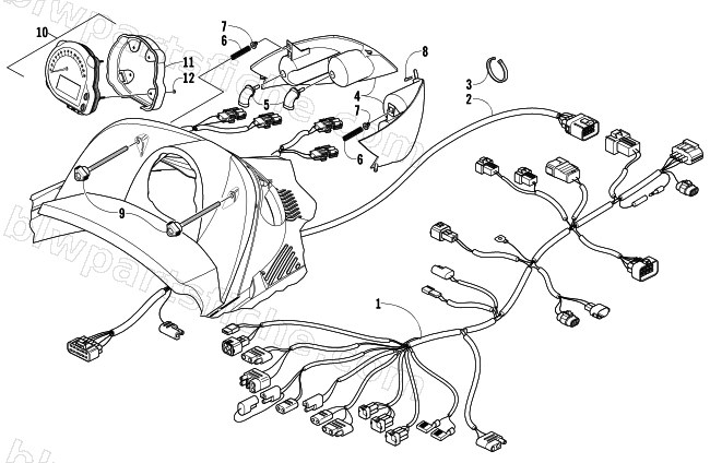 HEADLIGHT, INSTRUMENTS, AND WIRING ASSEMBLIES diagram