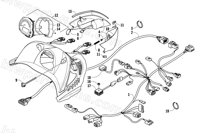 HEADLIGHT, INSTRUMENTS, AND WIRING ASSEMBLIES diagram