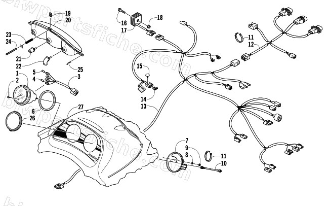 HEADLIGHT, INSTRUMENTS, AND WIRING ASSEMBLIES diagram
