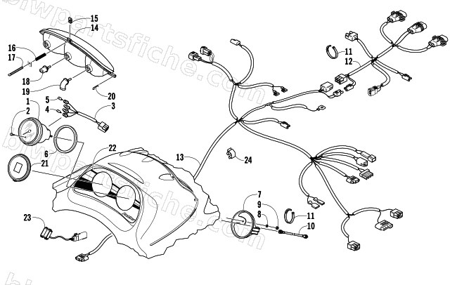 HEADLIGHT, INSTRUMENTS, AND WIRING ASSEMBLIES diagram