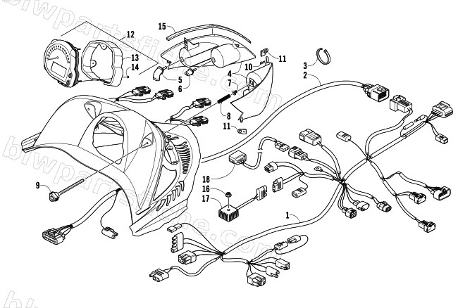 HEADLIGHT, INSTRUMENTS, AND WIRING ASSEMBLIES diagram