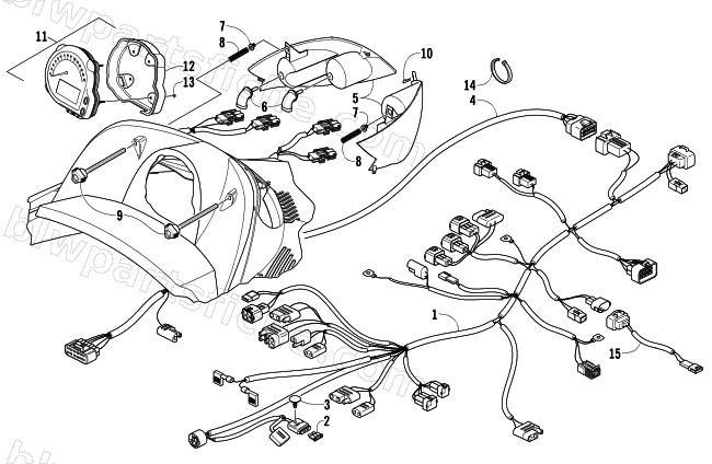 HEADLIGHT, INSTRUMENTS, AND WIRING ASSEMBLIES diagram