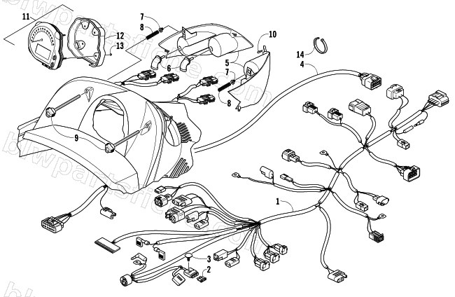 HEADLIGHT, INSTRUMENTS, AND WIRING ASSEMBLIES diagram