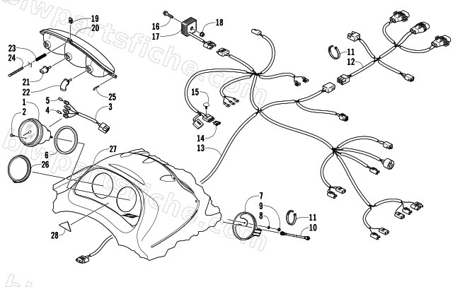 HEADLIGHT, INSTRUMENTS, AND WIRING ASSEMBLIES diagram
