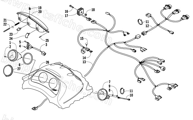 HEADLIGHT, INSTRUMENTS, AND WIRING ASSEMBLIES diagram