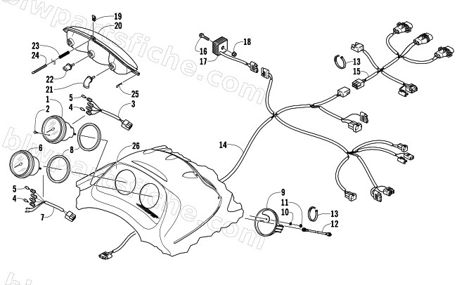 HEADLIGHT, INSTRUMENTS, AND WIRING ASSEMBLIES diagram