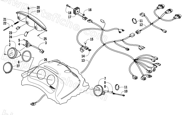 HEADLIGHT, INSTRUMENTS, AND WIRING ASSEMBLIES diagram
